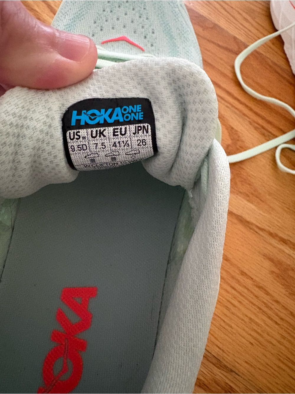 Hoka Women's Mint/Neon Accent Running Shoes - Picture 7 of 8